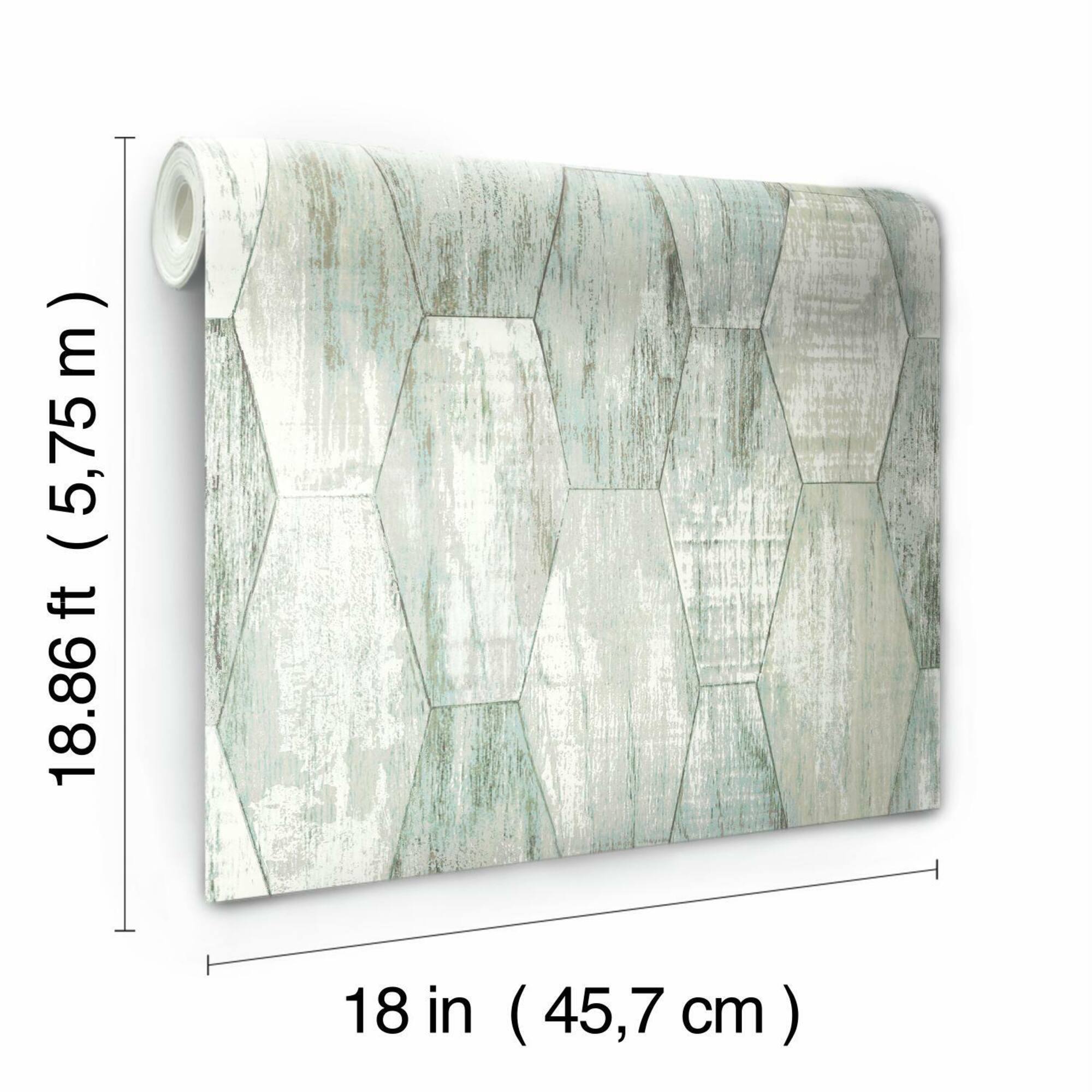 RoomMates Wood Hexagon Tile Peel & Stick Wallpaper
